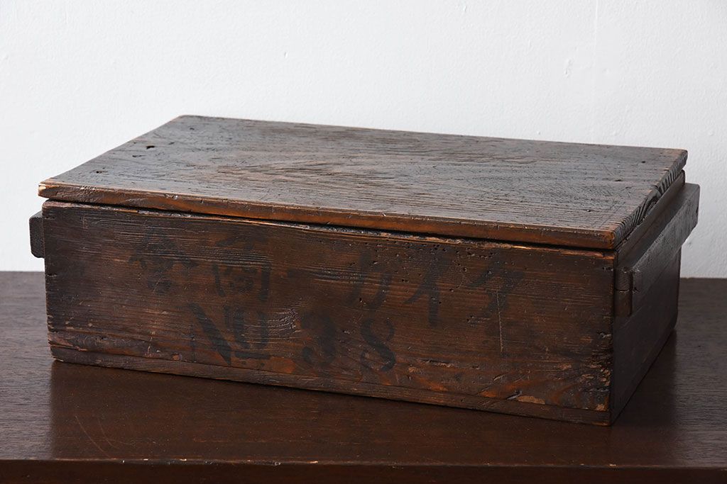 アンティーク雑貨　和製アンティーク　明治大正期　古い木味の小箱(木箱・収納箱)(2)