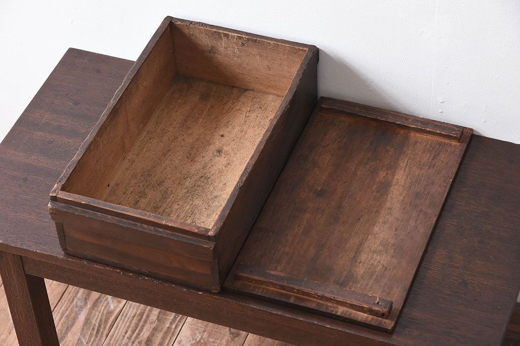 アンティーク雑貨　和製アンティーク　明治大正期　古い木味の小箱(木箱・収納箱)(3)