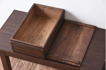 アンティーク雑貨　和製アンティーク　明治大正期　古い木味の小箱(木箱・収納箱)(3)