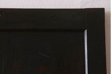 明治期　古民具・骨董　古い木味の格子帯戸2枚セット