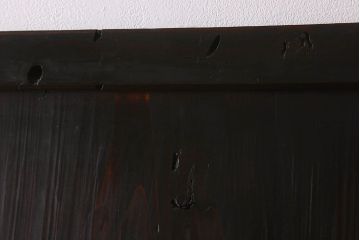 明治期　古民具・骨董　古い木味の格子帯戸2枚セット