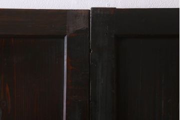 明治期　古民具・骨董　古い木味の格子帯戸2枚セット