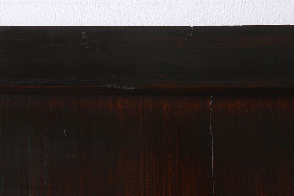 明治期　古民具・骨董　古い木味の格子帯戸2枚セット