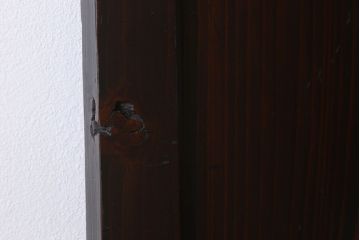 明治期　古民具・骨董　古い木味の格子帯戸2枚セット