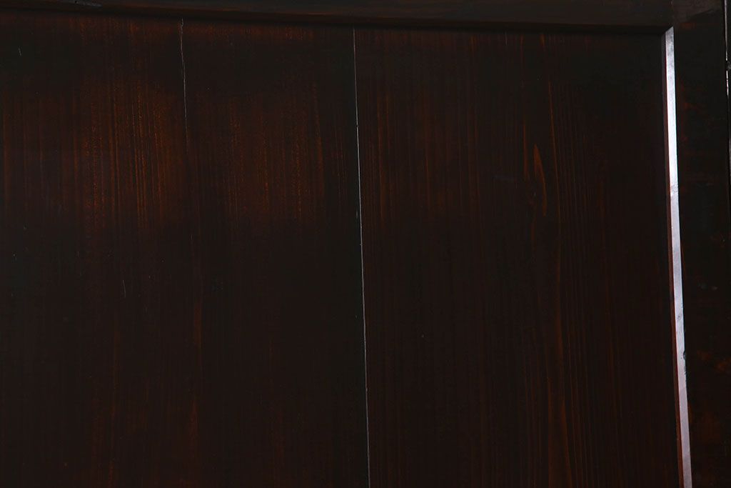 明治期　古民具・骨董　古い木味の格子帯戸2枚セット