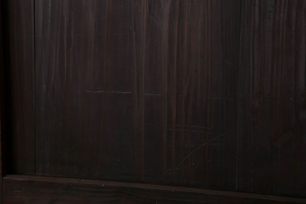 明治期　古民具・骨董　古い木味の格子帯戸2枚セット