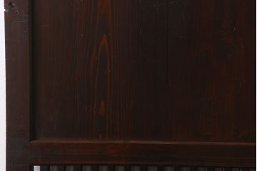 明治期　古民具・骨董　古い木味の格子帯戸2枚セット