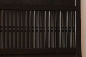 明治期　古民具・骨董　古い木味の格子帯戸2枚セット