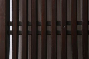 明治期　古民具・骨董　古い木味の格子帯戸2枚セット