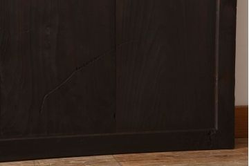 明治期　古民具・骨董　古い木味の格子帯戸2枚セット