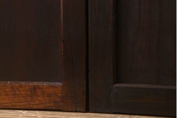 明治期　古民具・骨董　古い木味の格子帯戸2枚セット