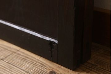 明治期　古民具・骨董　古い木味の格子帯戸2枚セット