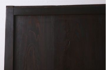 明治期　古民具・骨董　古い木味の格子帯戸2枚セット