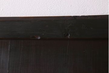 明治期　古民具・骨董　古い木味の格子帯戸2枚セット