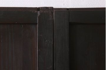 明治期　古民具・骨董　古い木味の格子帯戸2枚セット