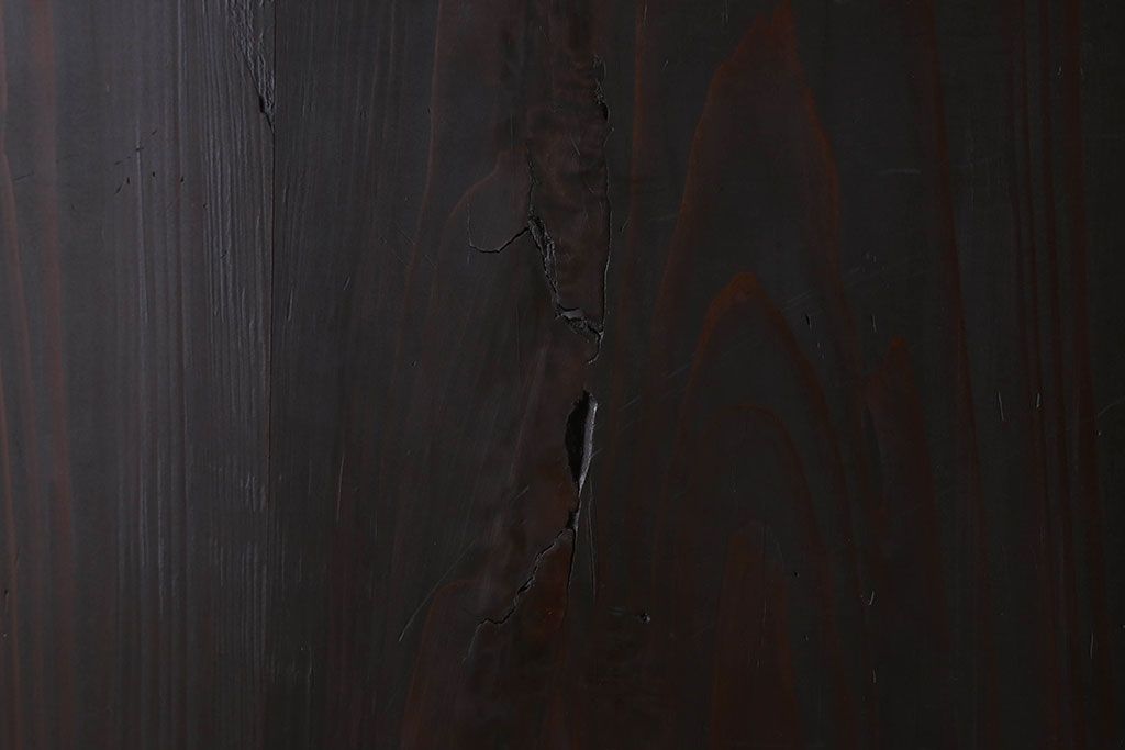 明治期　古民具・骨董　古い木味の格子帯戸2枚セット