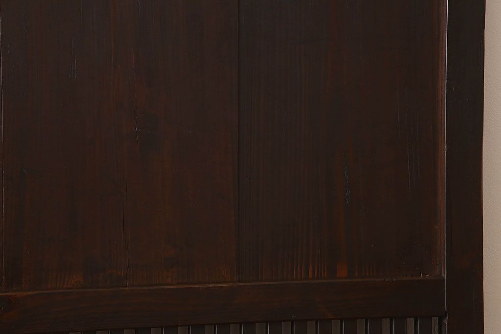 明治期　古民具・骨董　古い木味の格子帯戸2枚セット