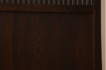 明治期　古民具・骨董　古い木味の格子帯戸2枚セット