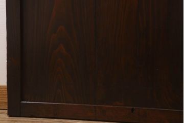 明治期　古民具・骨董　古い木味の格子帯戸2枚セット