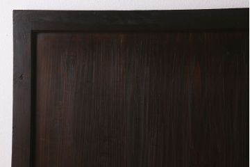 明治大正期　古民具・骨董　古い木味の格子帯戸2枚セット