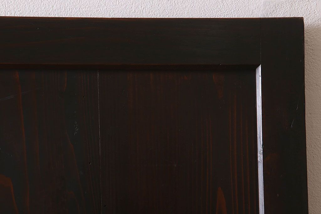 明治大正期　古民具・骨董　古い木味の格子帯戸2枚セット