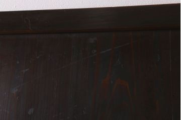 明治大正期　古民具・骨董　古い木味の格子帯戸2枚セット