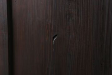 明治大正期　古民具・骨董　古い木味の格子帯戸2枚セット