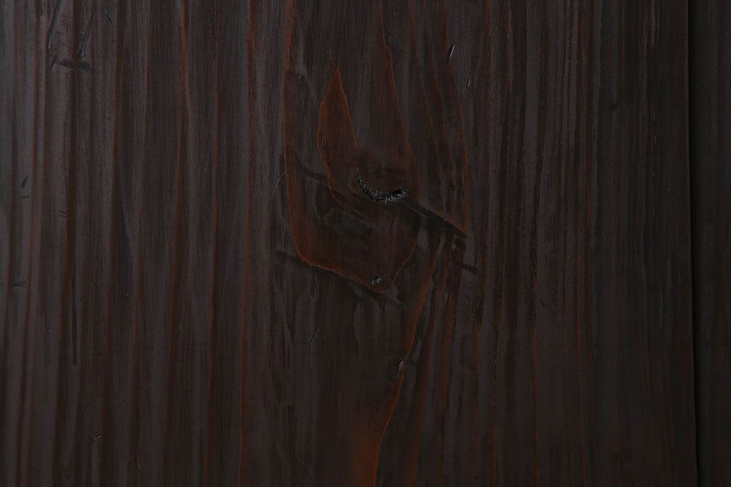 明治大正期　古民具・骨董　古い木味の格子帯戸2枚セット