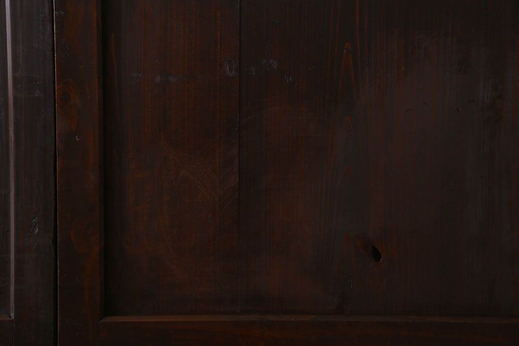 明治大正期　古民具・骨董　古い木味の格子帯戸2枚セット