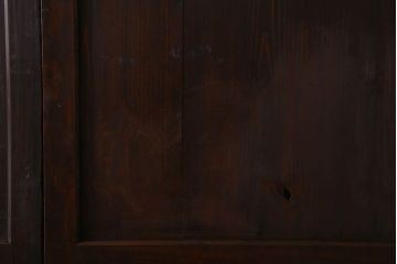 明治大正期　古民具・骨董　古い木味の格子帯戸2枚セット