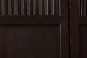 明治大正期　古民具・骨董　古い木味の格子帯戸2枚セット