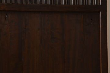 明治大正期　古民具・骨董　古い木味の格子帯戸2枚セット