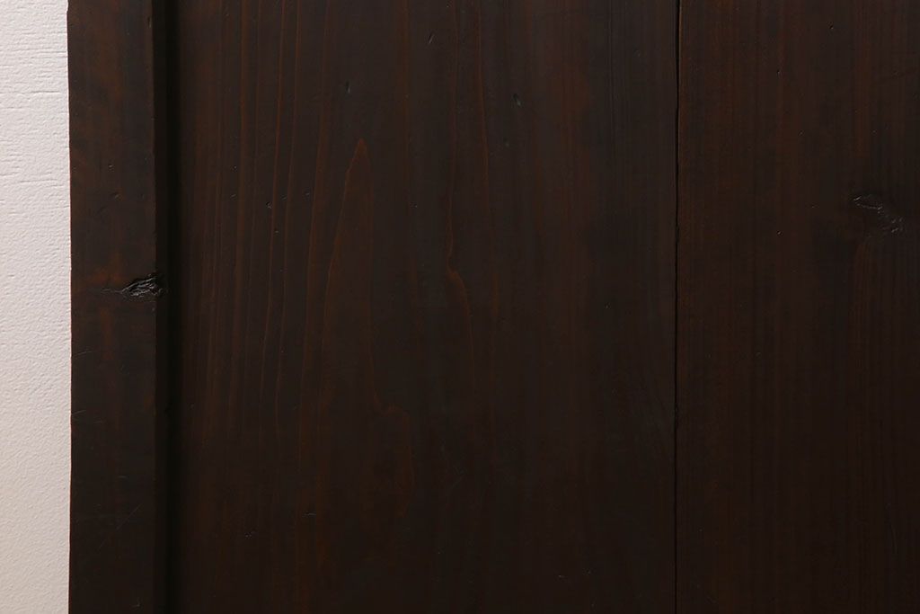 明治大正期　古民具・骨董　古い木味の格子帯戸2枚セット