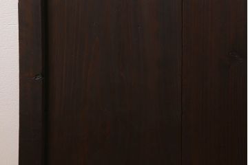 明治大正期　古民具・骨董　古い木味の格子帯戸2枚セット