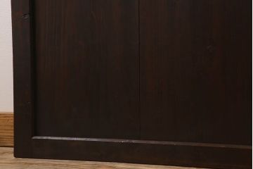 明治大正期　古民具・骨董　古い木味の格子帯戸2枚セット