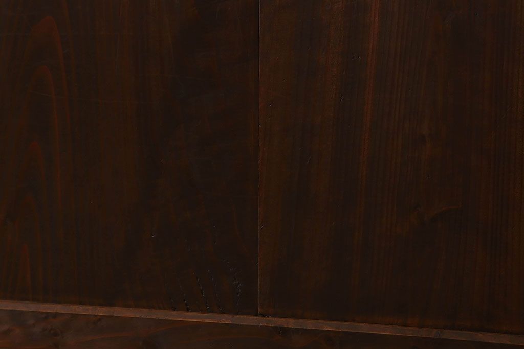 明治大正期　古民具・骨董　古い木味の格子帯戸2枚セット