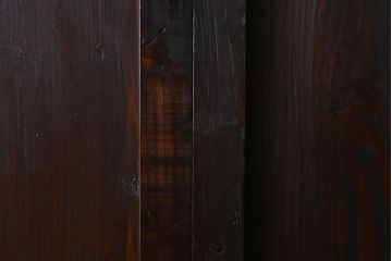 明治大正期　古民具・骨董　古い木味の格子帯戸2枚セット