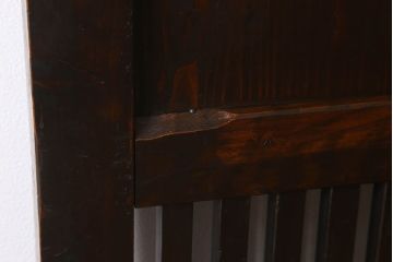 明治大正期　古民具・骨董　古い木味の格子帯戸2枚セット