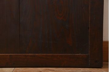 明治大正期　古民具・骨董　古い木味の格子帯戸2枚セット