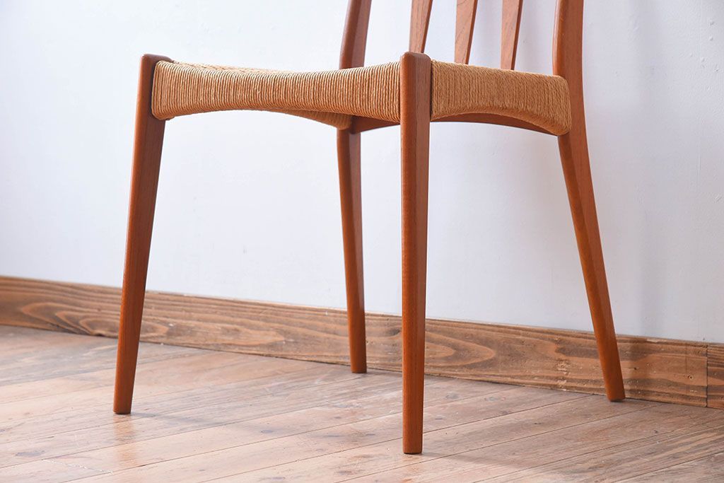 ヴィンテージ家具　デンマーク製　ビンテージ　ペーパーコードチェア(ダイニングチェア)(2)