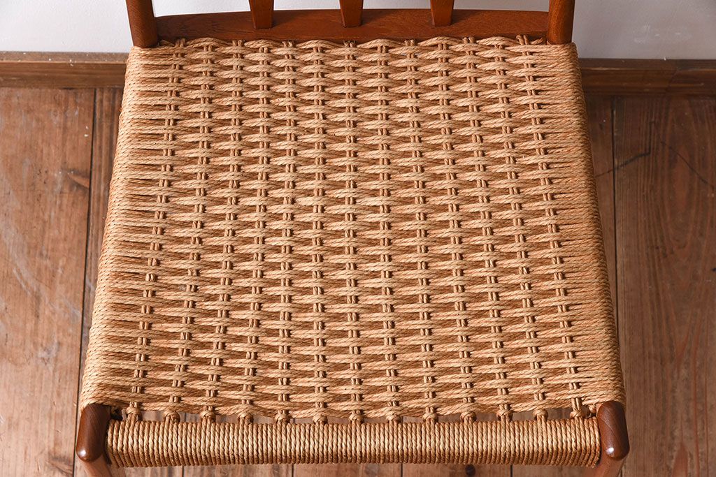 ヴィンテージ家具　デンマーク製　ビンテージ　ペーパーコードチェア(ダイニングチェア)(2)