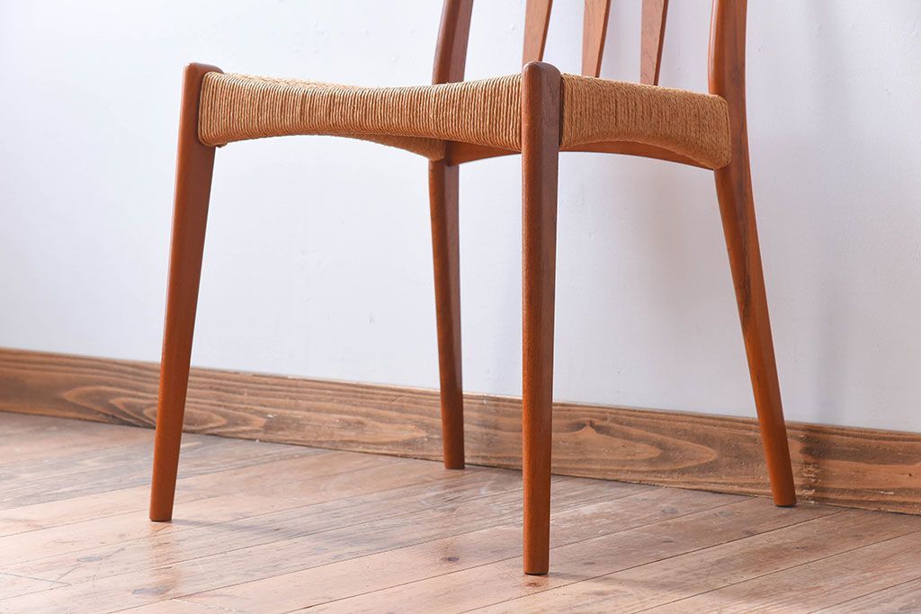 ヴィンテージ家具　デンマーク製　ビンテージ　ペーパーコードチェア(ダイニングチェア)(3)