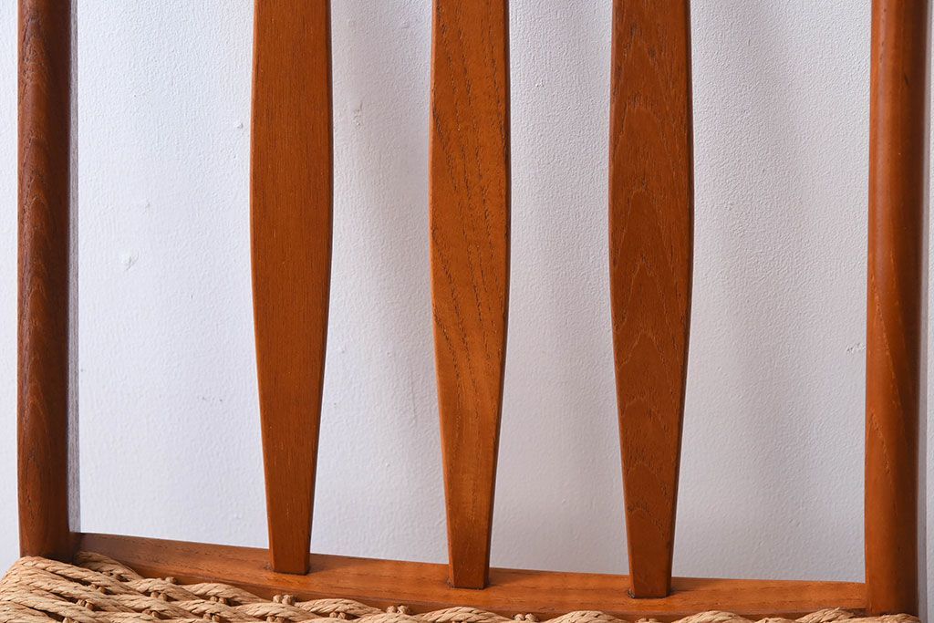 ヴィンテージ家具　デンマーク製　ビンテージ　ペーパーコードチェア(ダイニングチェア)(3)