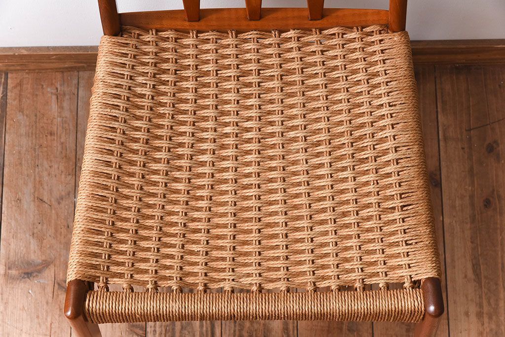 ヴィンテージ家具　デンマーク製　ビンテージ　ペーパーコードチェア(ダイニングチェア)(3)