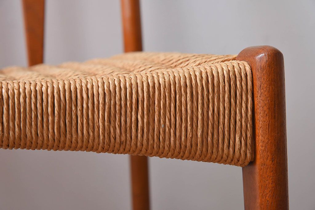 ヴィンテージ家具　デンマーク製　ビンテージ　ペーパーコードチェア(ダイニングチェア)(3)