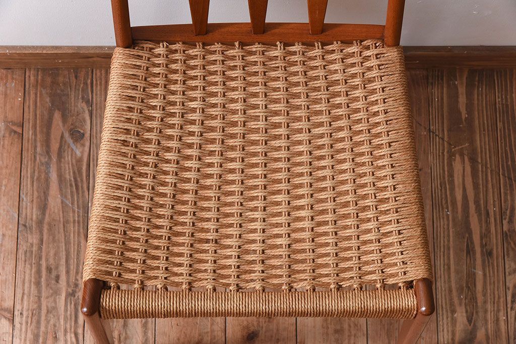 ヴィンテージ家具　デンマークビンテージ　ペーパーコードチェア(ダイニングチェア)(1)