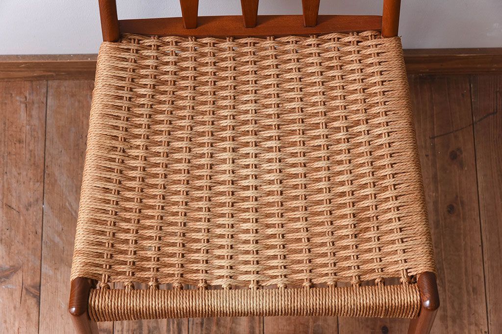 ヴィンテージ家具　デンマークビンテージ　ペーパーコードチェア(ダイニングチェア)(2)