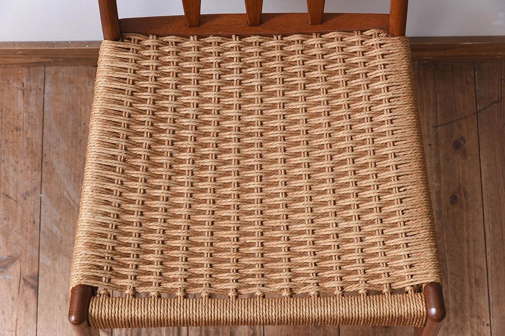 ヴィンテージ家具　デンマークビンテージ　ペーパーコードチェア(ダイニングチェア)(3)