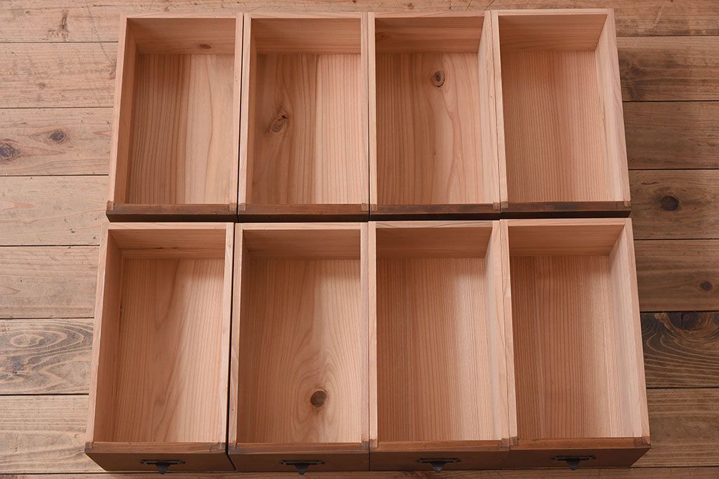 アンティーク家具　ネームプレート取っ手　引き出し8杯付き!サイドテーブル(平机・コンソールテーブル)