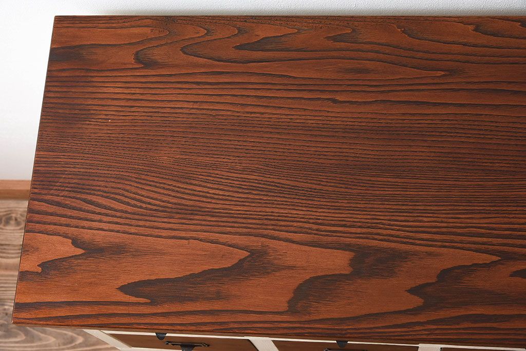 アンティーク家具　ネームプレート取っ手　引き出し8杯付き!サイドテーブル(平机・コンソールテーブル)